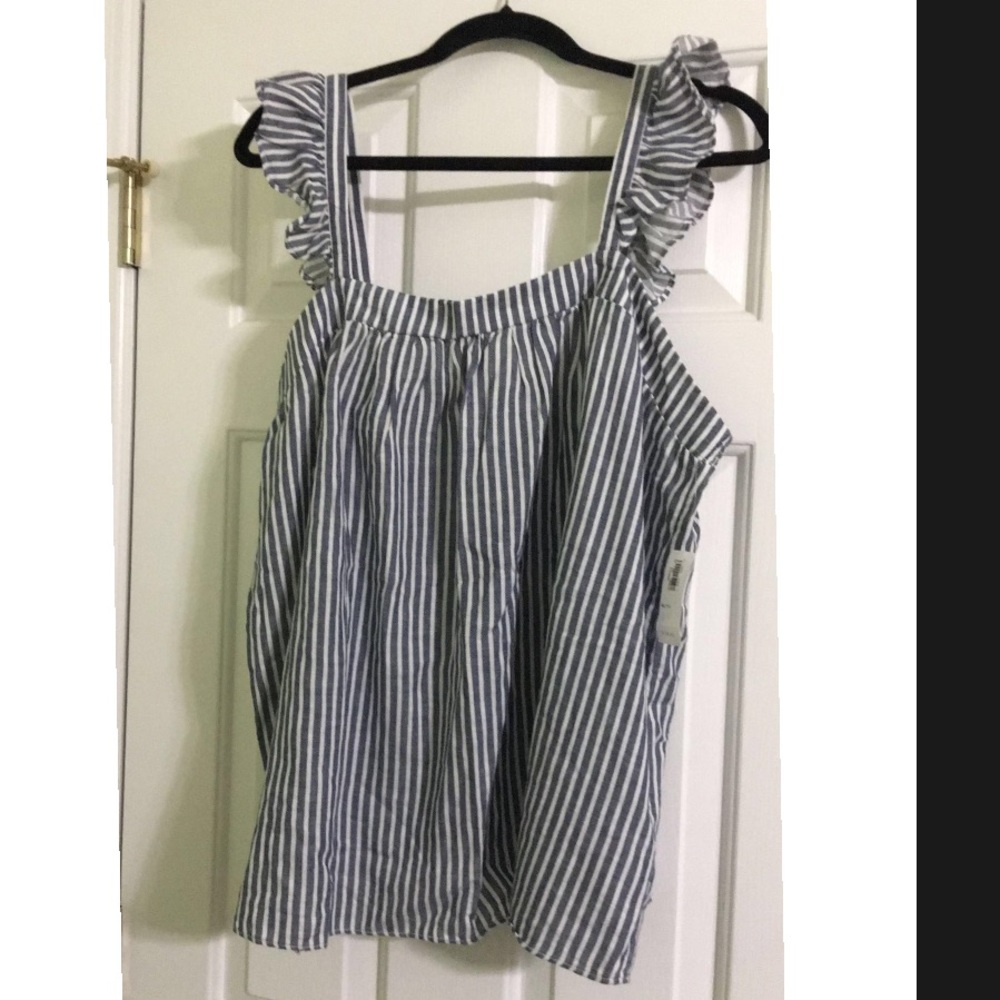 New! Grey and white stripped tank top